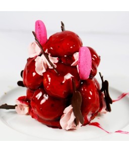 Profiteroles glacées framboise